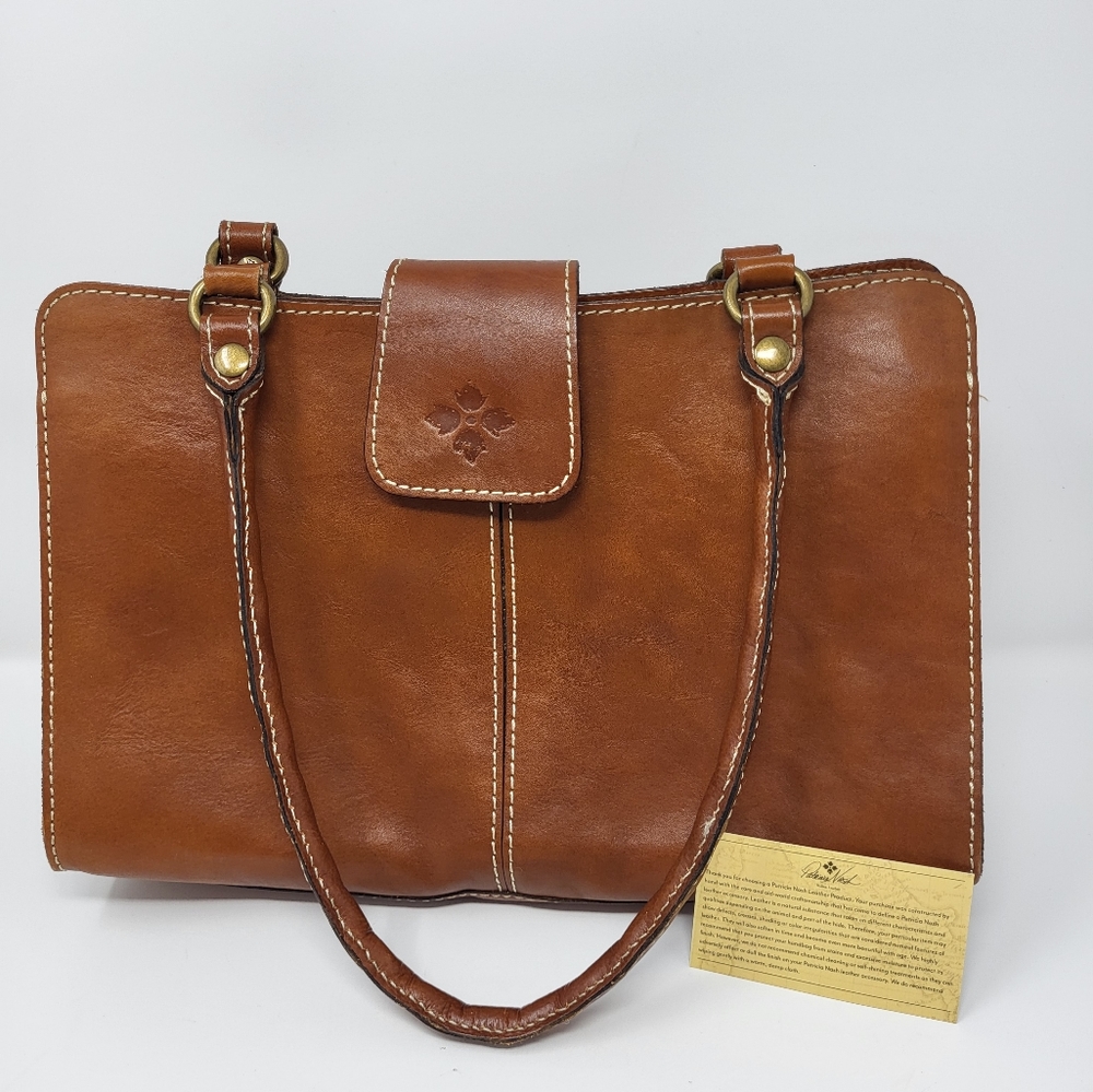 Patricia Nash Women's Genuine Leather Shoulder Handbag in Brown EUC